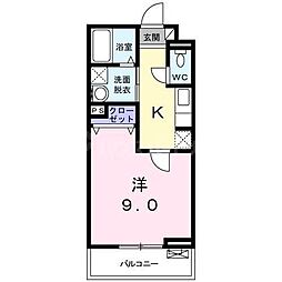 アーバン　メロウ 1階1Kの間取り