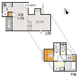 ＣＢ東大宮ライブリー 2階1Kの間取り
