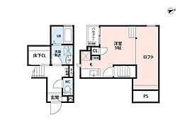 ＣＢ指扇ナコ 1階1Kの間取り