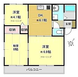 ディアス本郷 2階3DKの間取り