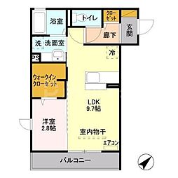 Ｉ.ヴィレッジ　ＥＡＳＴ 2階1LDKの間取り