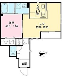 JR高崎線 上尾駅 徒歩25分の賃貸アパート 1階1LDKの間取り