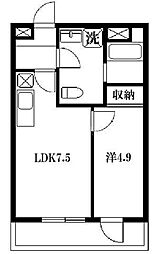 ＣＯＭＯＤＯ上尾本町 3階1LDKの間取り