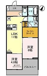 スカーラ大宮 2LDKの間取図画像