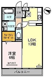 ウィスタリアG 1LDKの間取図画像