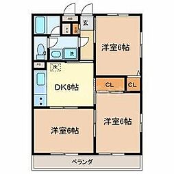 吉田マンションA 3DKの間取図画像