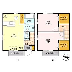 メゾン東山 2LDKの間取図画像