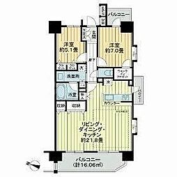 サニーコート大宮盆栽町第2 2LDKの間取図画像