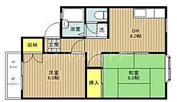 アーバンハウス21 2DKの間取図画像