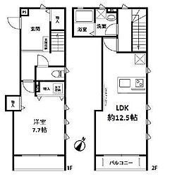ドゥ・メゾン 1LDKの間取図画像
