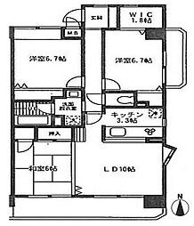 パークサイド末広 3LDKの間取図画像
