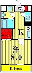 Acoマンション 1Kの間取図画像