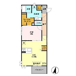 LilyBelle 1LDKの間取図画像