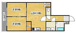 フェリーチェ大宮 2LDKの間取図画像