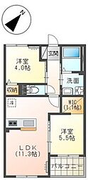 エスポワール ESPOIR 2LDKの間取図画像