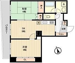 すずらん館大宮 2DKの間取図画像