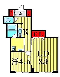 AXIS桜木町ビル 1LDKの間取図画像