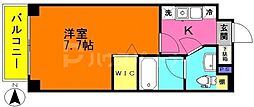 アクシーズグランデ高鼻 1Kの間取図画像