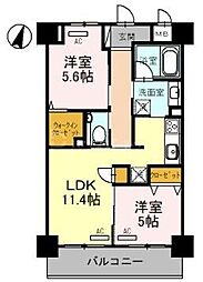 ソレイユ上落合 2LDKの間取図画像