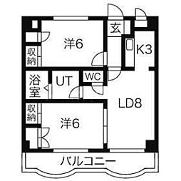 ジェードパレス 2LDKの間取図画像