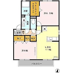 シャレーエスポワール弐番館 2LDKの間取図画像