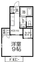ブランブルー 1Kの間取図画像
