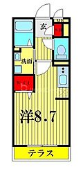 フェルカ ワンルームの間取図画像