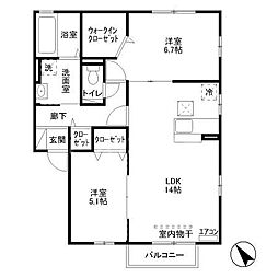 ビーノ1 2LDKの間取図画像