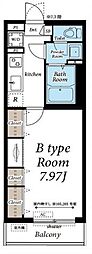リブリ・新都心2 1Kの間取図画像