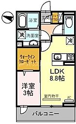 グランコート西大宮 1LDKの間取図画像