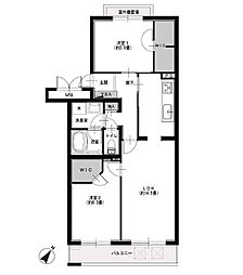 神宮前プリンスハイツ 2LDKの間取り