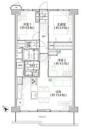 目黒台スカイマンション 3LDKの間取図画像