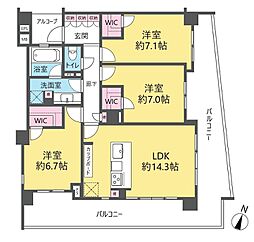 レクセルヒルズ中落合見晴坂 3LDKの間取図画像