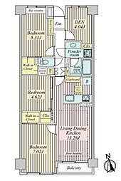 THEパームス西戸山 3SLDKの間取図画像