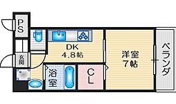 第18関根マンション 9階1DKの間取り