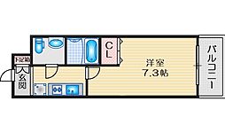 アリビオ千里豊津 4階1Kの間取り