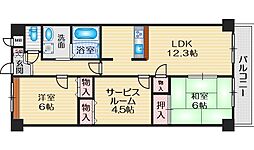 メゾンドール南千里 7階3LDKの間取り