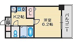 ストリーム江坂 6階1Kの間取り