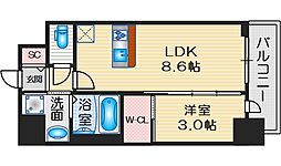 セレニテ江坂グランデ 7階1LDKの間取り