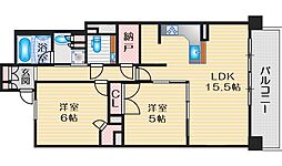 ブランズ桃山台 2階2LDKの間取り