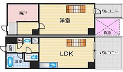 グラントォータス 2階1LDKの間取り