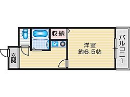 プチフラット千里山 1Kの間取図画像