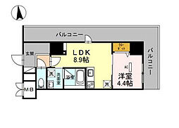 グランセジュール江坂パーカー江坂ビル 1LDKの間取図画像