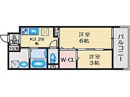 WORVE吹田江坂 2Kの間取図画像