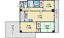 エスポワール緑地 3LDKの間取図画像