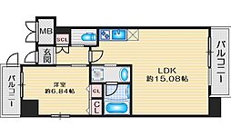 プレジオ江坂ROUGE 1LDKの間取図画像