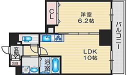 TOPAZ江坂 1LDKの間取図画像