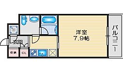レジディア江坂 1Kの間取図画像