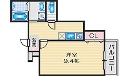 フジパレス吹田朝日が丘1番館 1Kの間取図画像