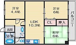 グリーンパレス千里中央B棟 3LDKの間取図画像